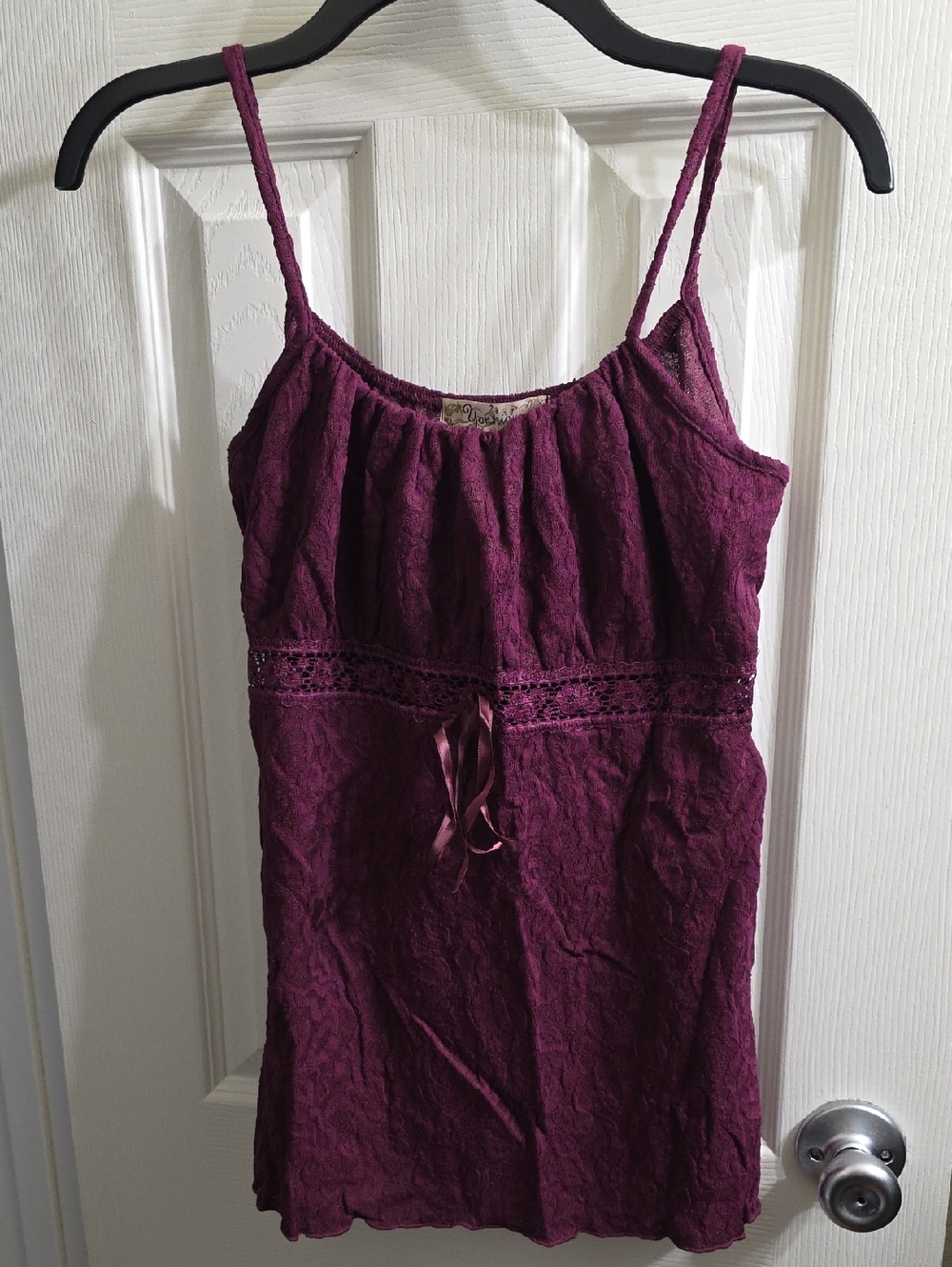Younique Plum Purple Lace-Trim Camisole Tank Size XL